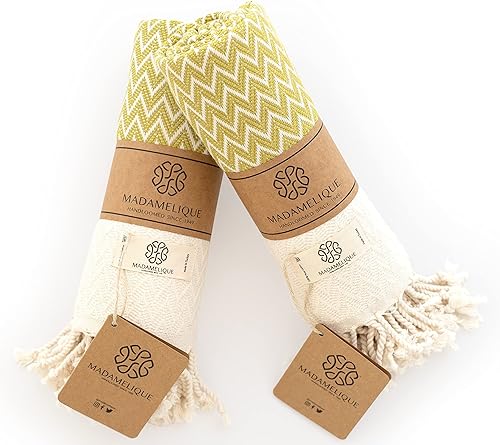 Miniatura 9 de Madamelique Exclusivo juego de toallas de mano de 2 a 18 x 40 pulgadas, toalla decorativa de baño para manos, cara, cabello, yoga, té, paños de