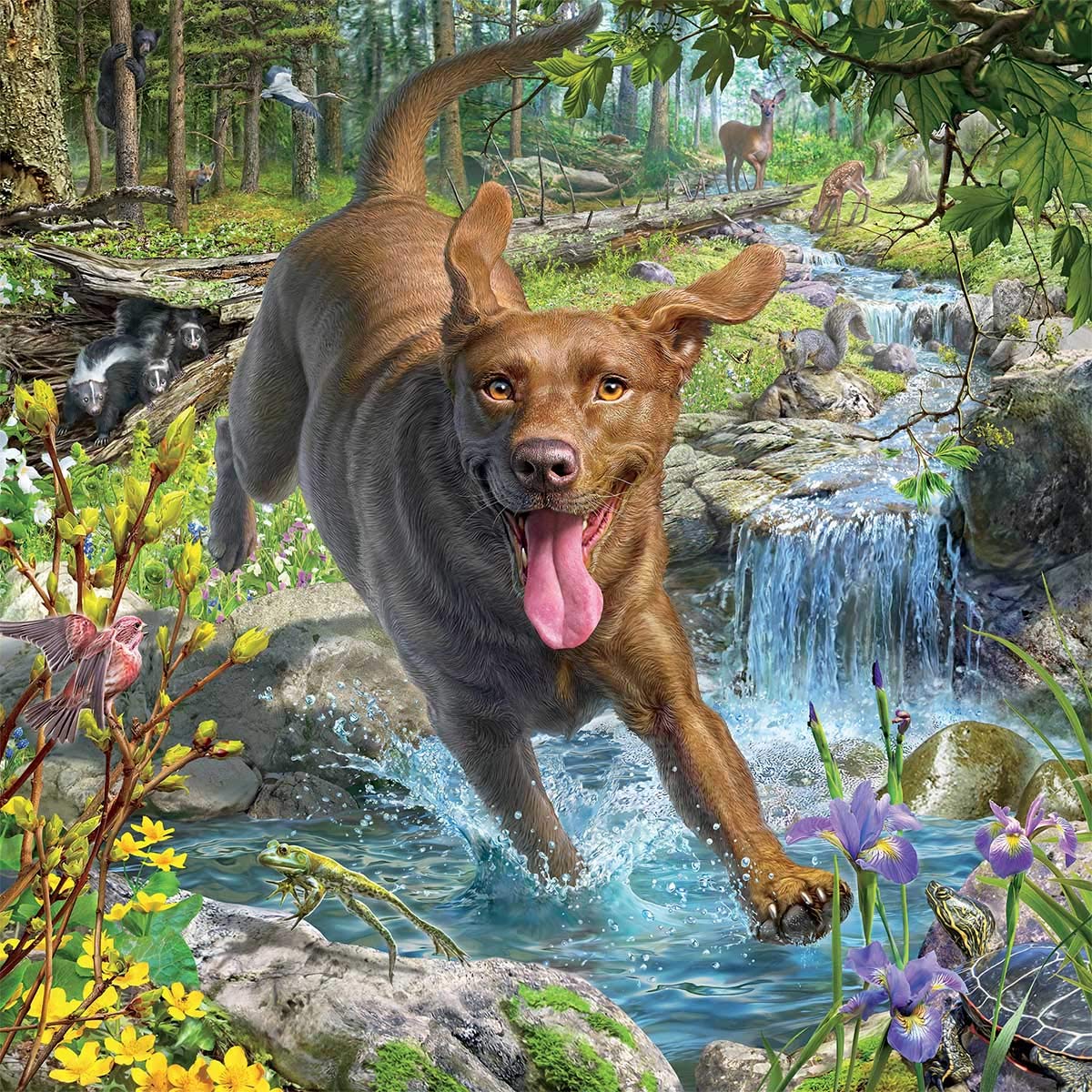 CeacoMark Fredrickson - Chocolate Lab 2-550 Piece Jigsaw Puzzle