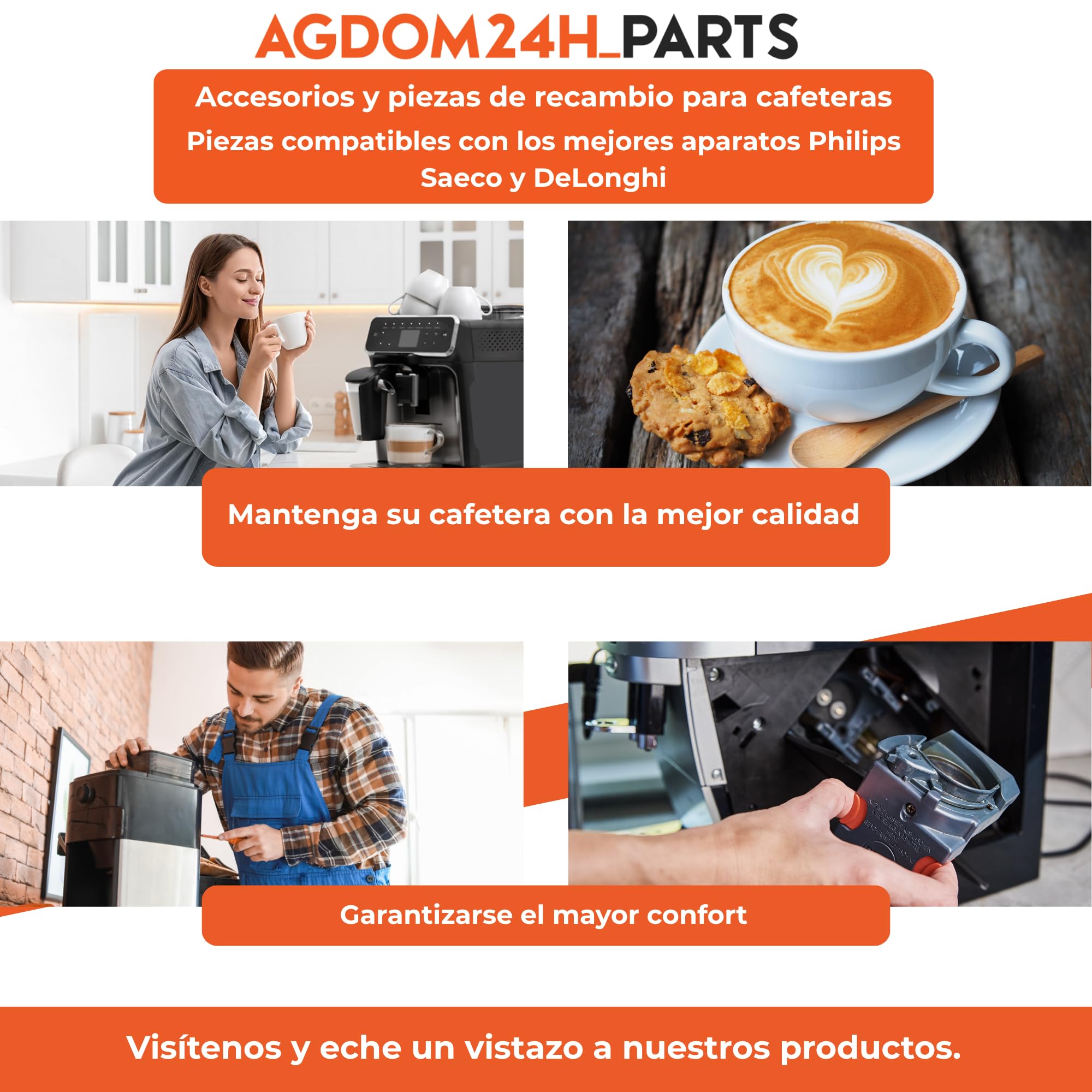 Depósito de agua completo, depósito de agua con mango compatible con DeLonghi Dinamica, Dinamica Plus ECAM350…, ECAM352… Cafetera automática