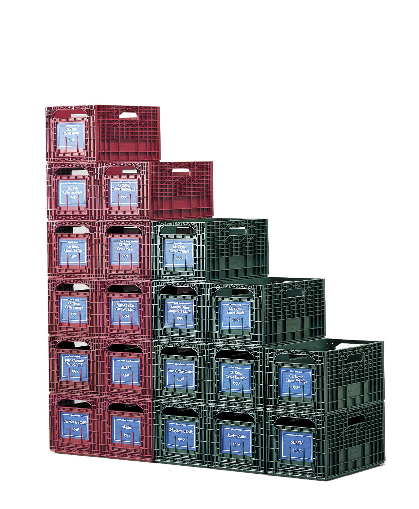 CABKAワインストッカー12本 入プラスチック製 ドイツ製15個セット Amazon｜ワインストッカー 12本収納 折りたたみ 10個セット レッド
