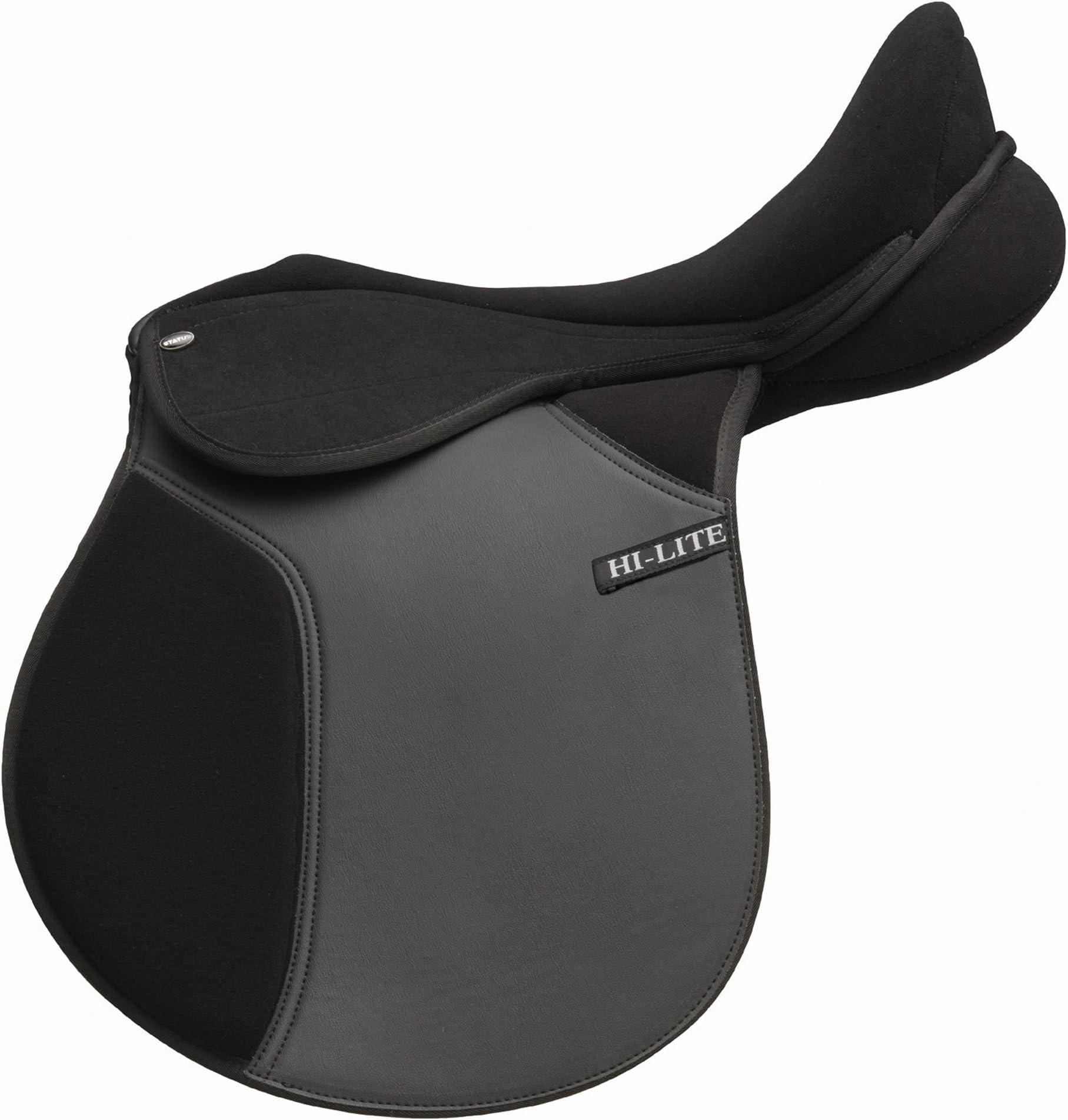 Shires Hi-Lite Elite Club GP Horse Riding Synthetic Saddle in Black 18W, Black