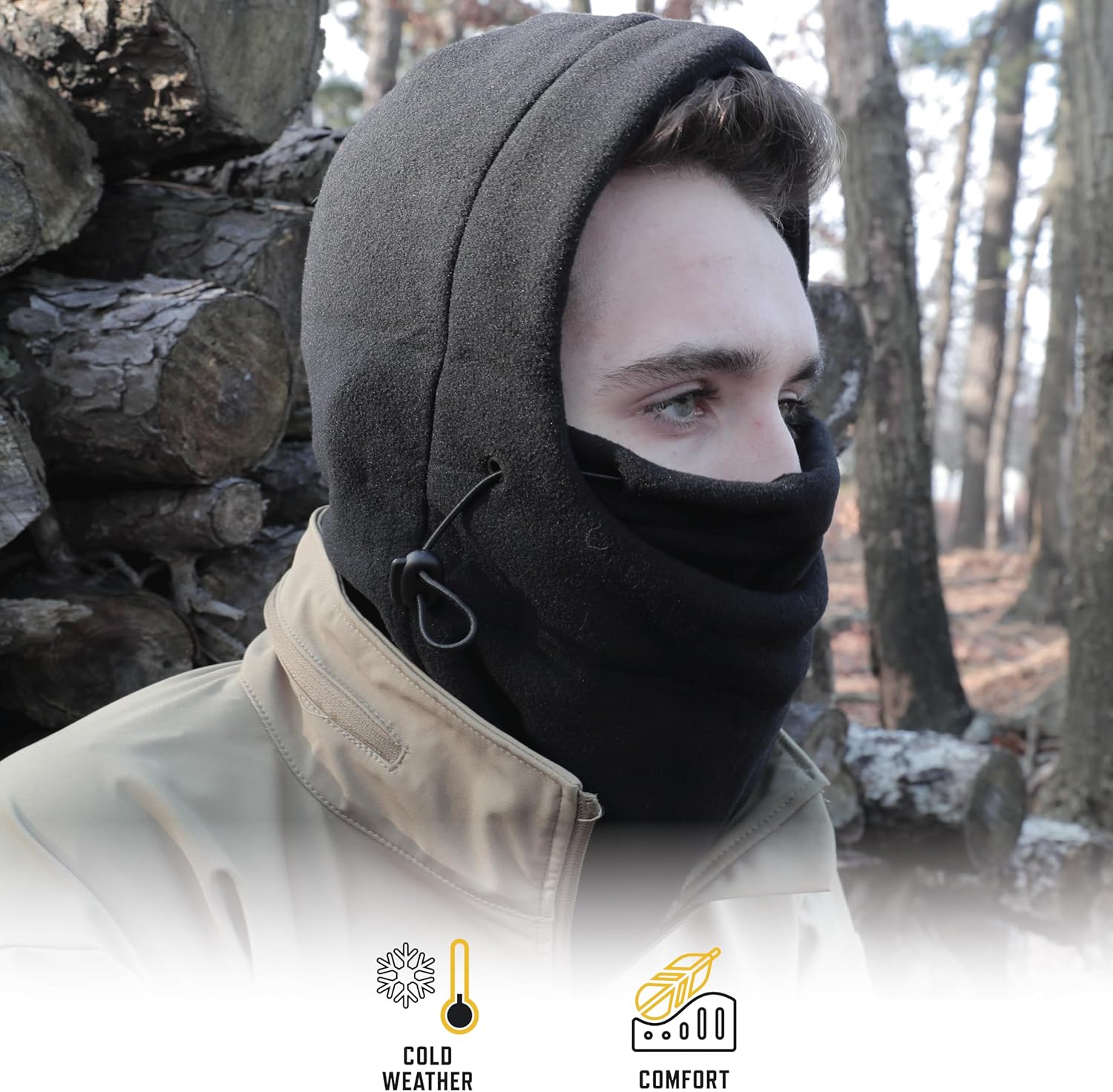Rothco 3-In-1 Adjustable Double Layer Fleece Balaclava – Versatile Winter Headwear for Outdoor Activities - Image 4