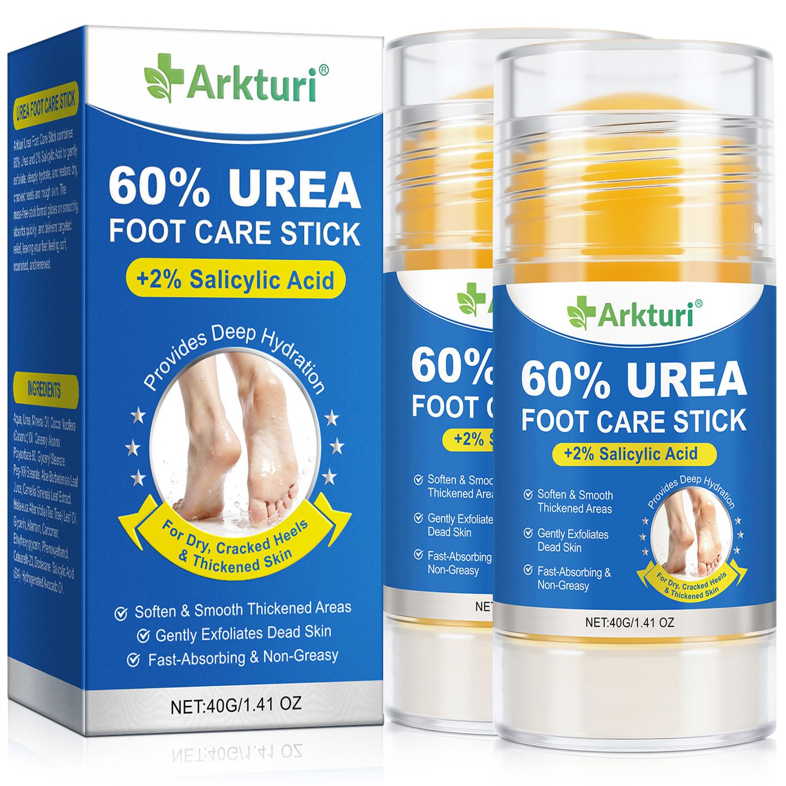 Crema de Urea para Pies 80g 60% Reparador Intensivo para Talones Agrietados