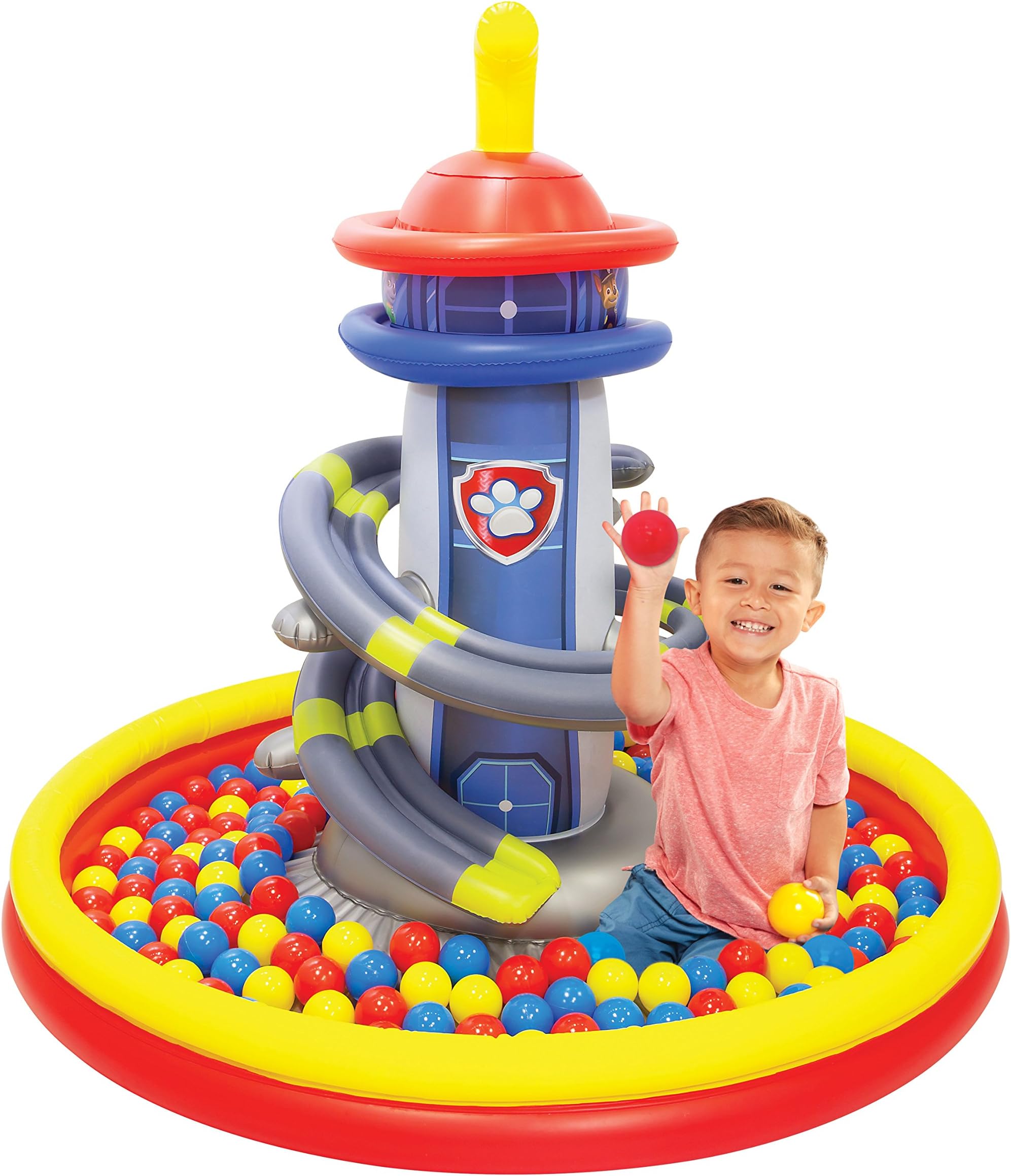 Paw Patrol Lookout Tower Ball Pit, 1 Inflatable & 50 Sof-Flex Balls, Blue/Red, 43"W x 43"D x 38"H