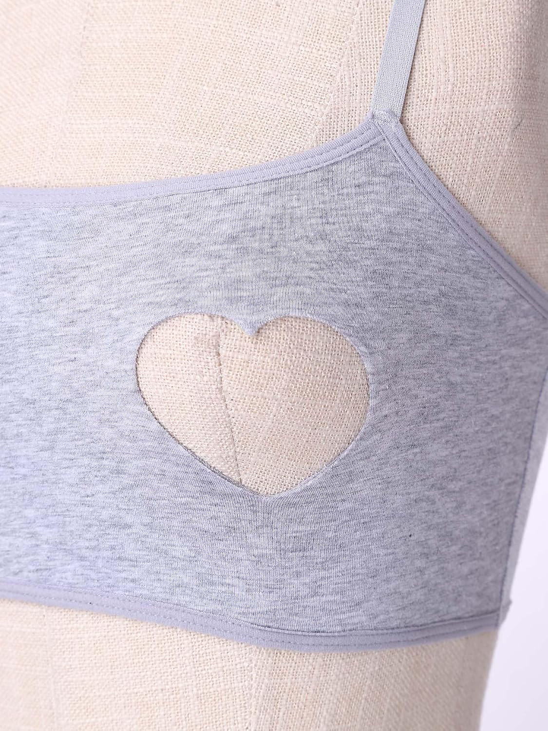 Sxiwei Women Adjustable Shoulder Straps Elastic Cage Bra Nightwear Push Up Unlined Top Open Nipples Wireless Bralette