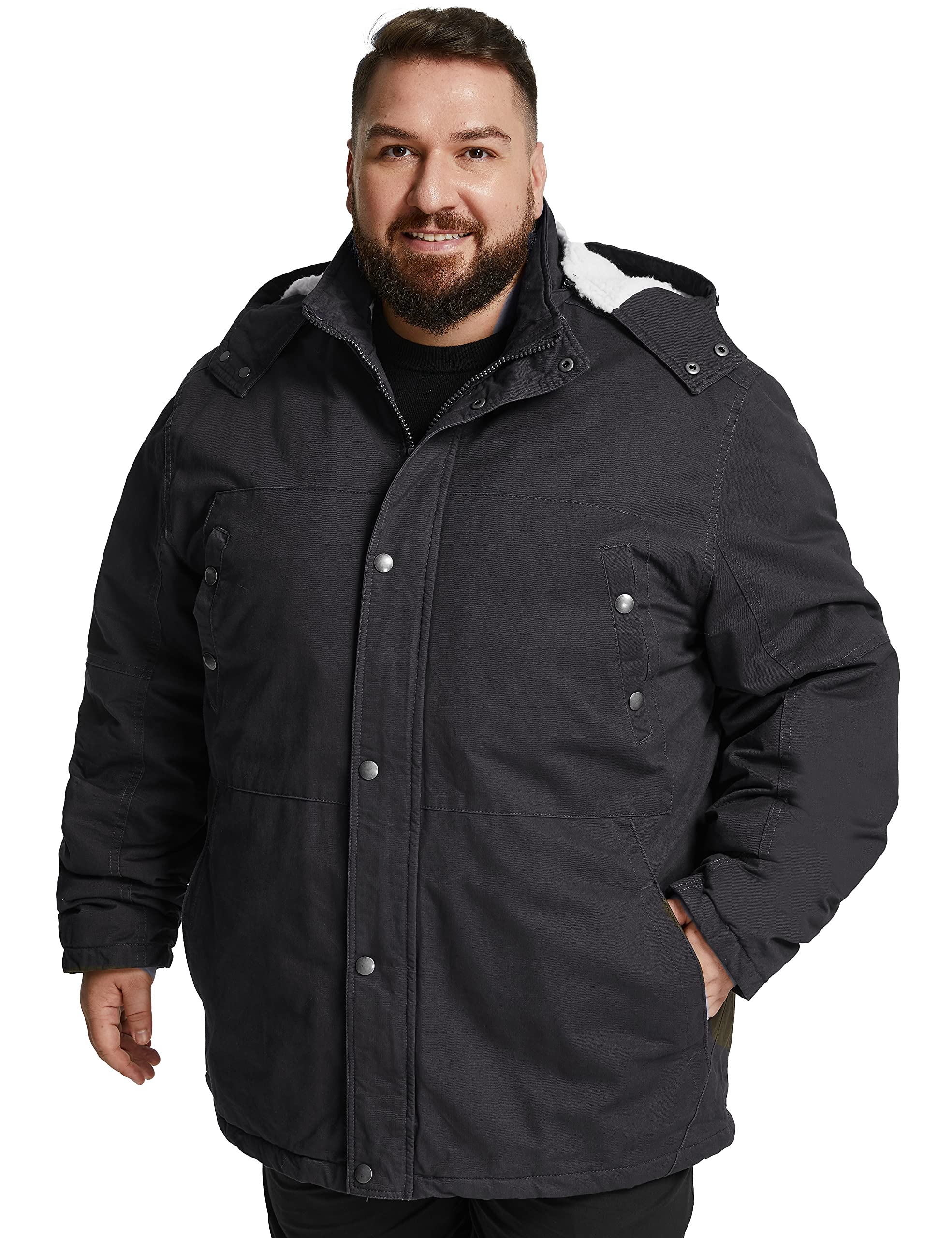 Soularge Men's Big and Tall Military Winter Warm Sherpa Lined Parka