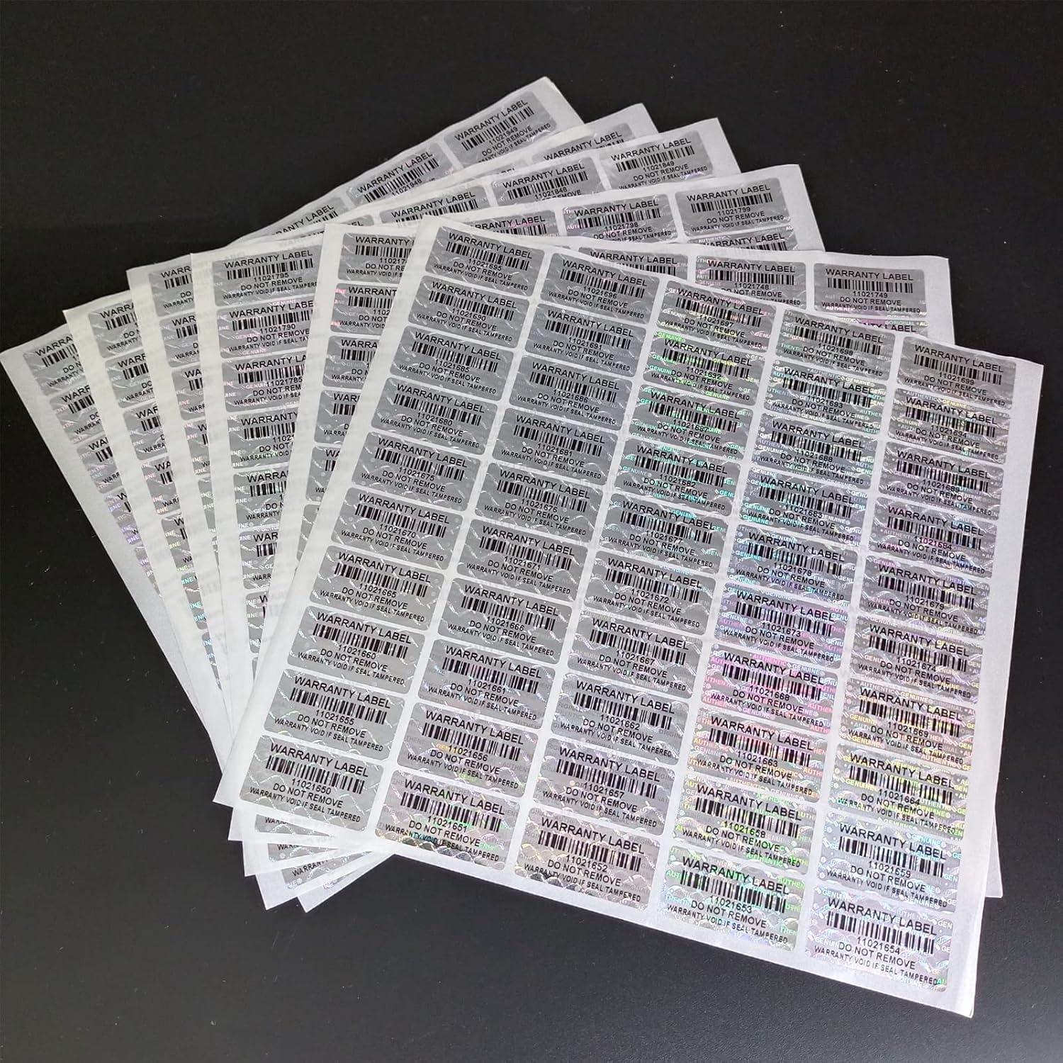 500 Pegatinas Holográficas A Prueba De Manipulaciones, Plateadas, De Alta Seguridad, Sello De