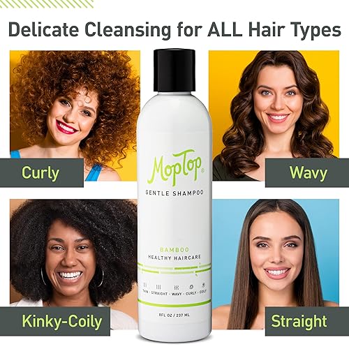 Vista 3 de MopTop Juego de champú y acondicionador ligero para cabello rizado, champú suave + acondicionador ligero, reduce el encrespamiento y restaura