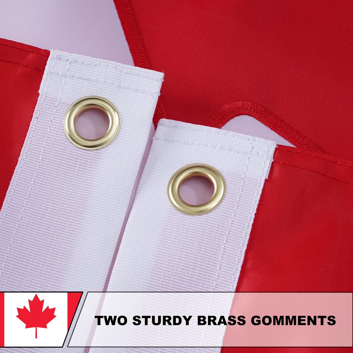 AZCOVER Canada Flag, 12x18 Inch Canadian Boat Flag Outdoor USA, Embroidered Canada Flags with 2 Brass Grommets, Heavy Duty Polyester Canadian National Flags Small - Image 5
