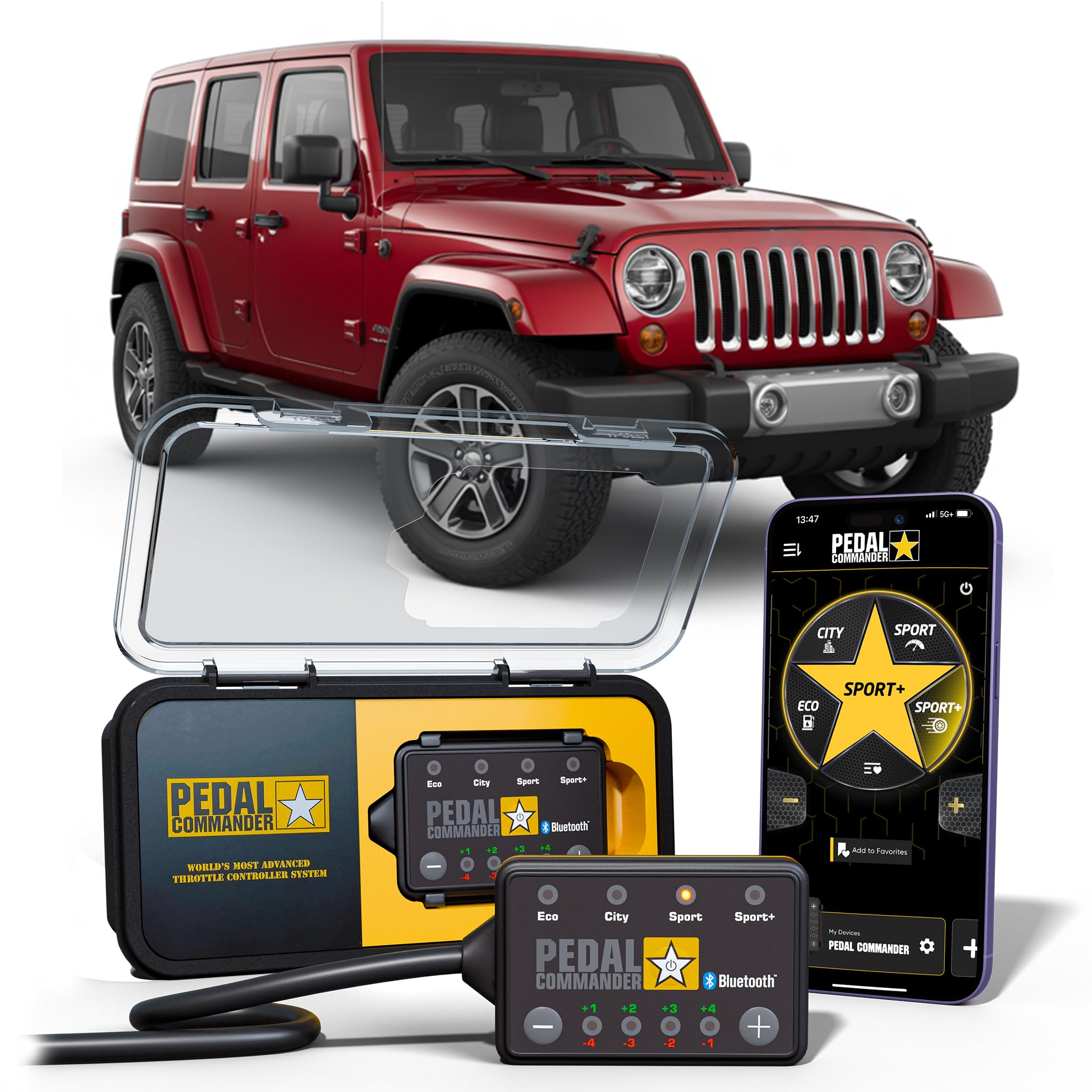 Pedal Commander - Pc31 For Jeep Wrangler Jk (2007-2018) Fits: Unlimited, Sport, Sahara, Rubicon, & All Other Models (2.8L 3.6L 3.8L) | Throttle Response Controller