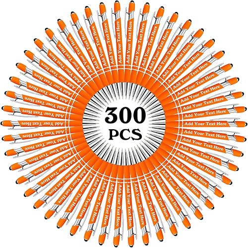 Miniatura 28 de Bolígrafos personalizados a granel grabados personalizados con punta de lápiz capacitivo, bolígrafos personalizados de tinta negra, regalos