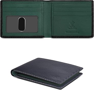 Real Leather Slim Wallet Card Holder for Men - RFID Bifold Thin Compact
