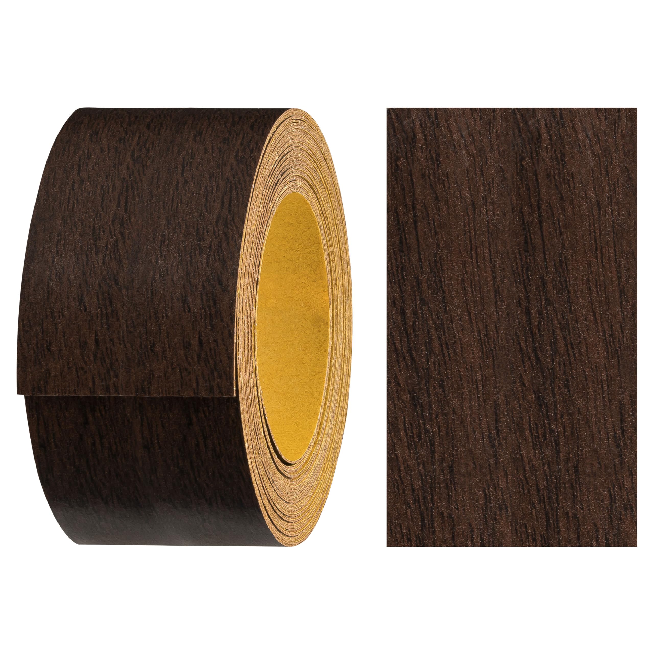 haggiy Self-Adhesive Melamine Edge Band 40 mm x 5 m | Edge Band for Furniture | Secure Fixing Without Ironing | Heat-Bonding Edge | Veneer for Shelves and Wood Panels (Dark Walnut)