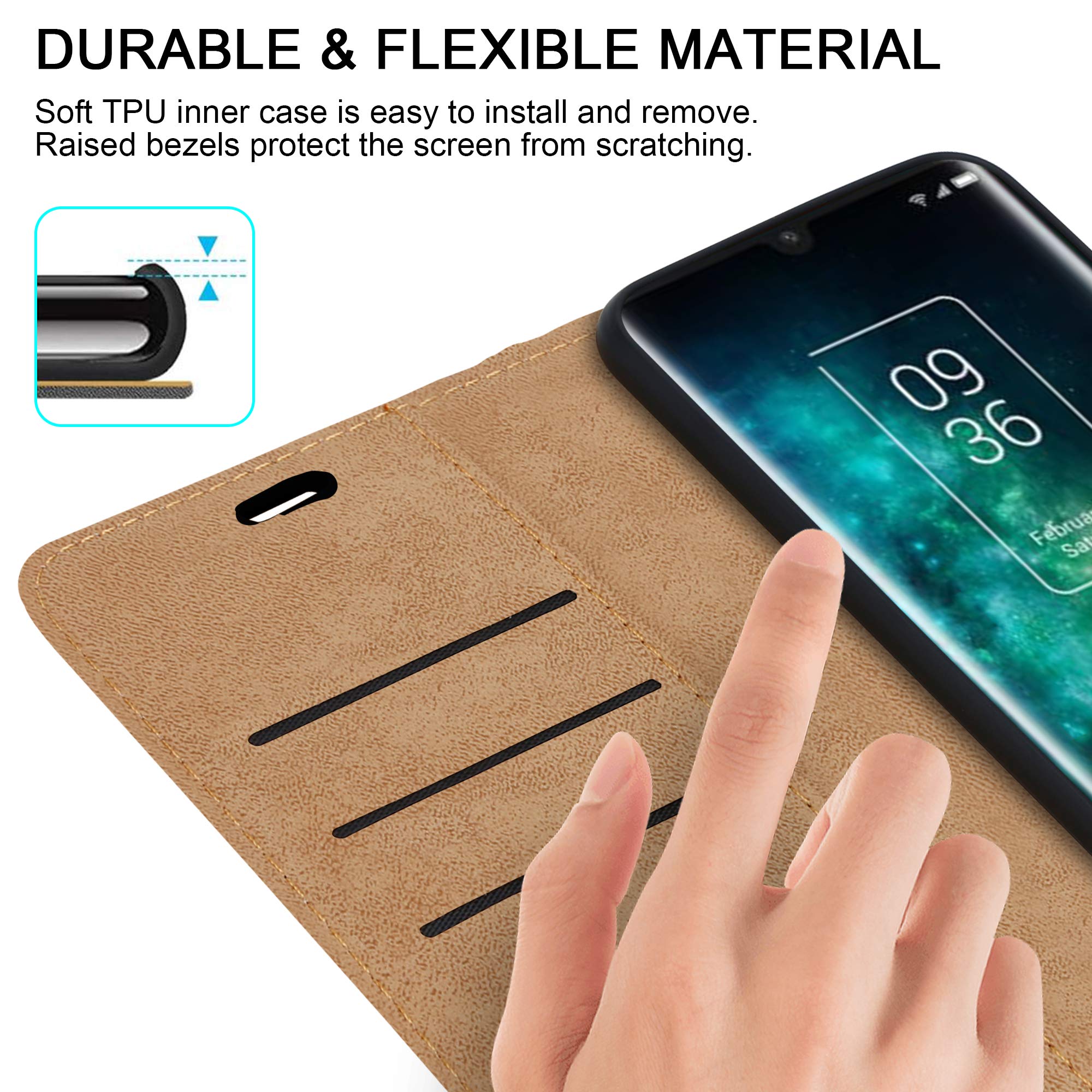 HualuBro Funda Para Realme 10 4G, Funda Libro De Cuero PU Premium Con Cierre Magnético Flip