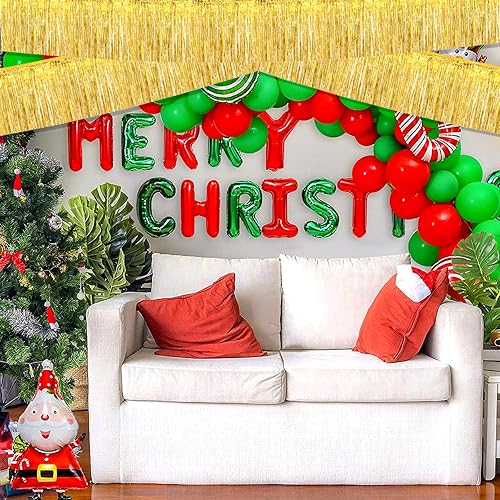 Miniatura 6 de Paquete de 6 guirnaldas de flecos metálicos de oropel de 10 pies para colgar en la pared, telón de fondo para flotadores de desfile, despedida de