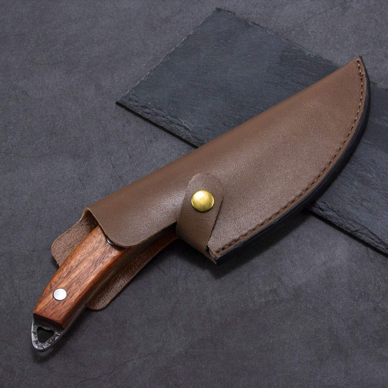 Messerscheide Leder für 15,24 cm Langes, Lederscheide Weiche PU-Leder für 6 Zoll Wikinger Messer, mit Gürtelschlaufe Gut geeignet für Messer mit feststehender Klinge