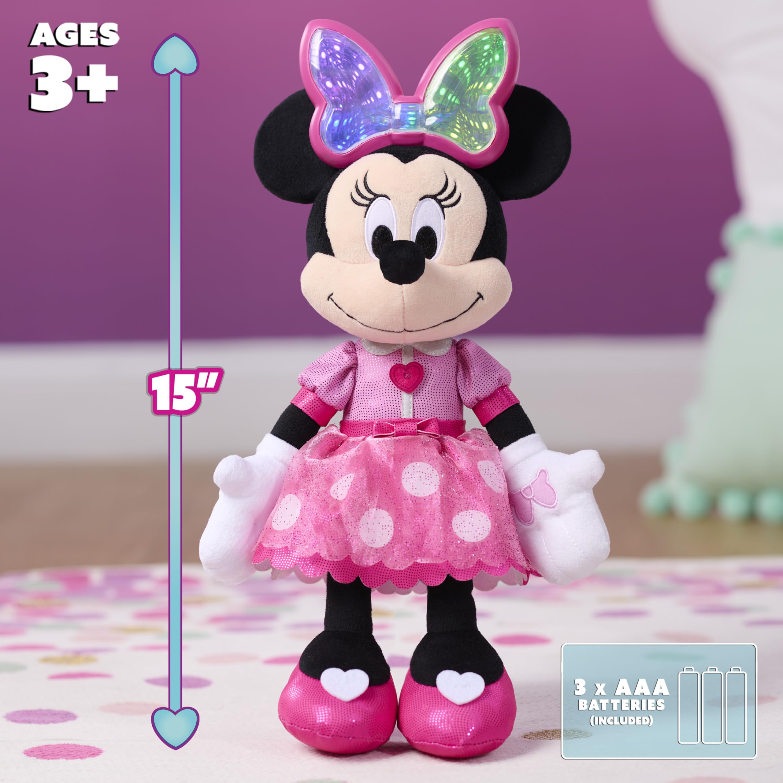 Amazon.com: Disney Jr. Colorfinity Minnie Mouse, Interactive Plush