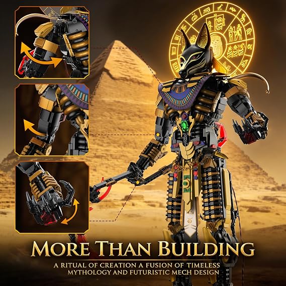 JMBricklayer Anubis Mythical Building Set for Adults, Ancient Egyptian God Display Figure Model Kits, Large Collectible Egypt Mech Statue Home Office Decor, Height 66cm, Toy Gifts for Mythology Lovers