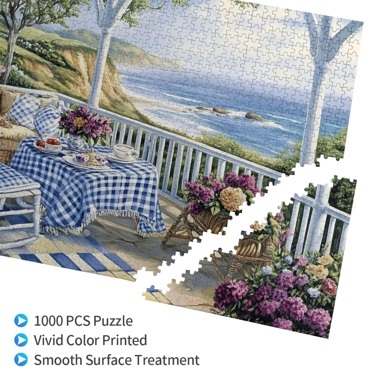 Puzzle dla dorosłych 1500, puzzle morskie, kreatywne drewniane układanki dla dorosłych początkujących, zabawne i kolorowe wymagające gry, dekoracja pokoju, prezenty dla kobiet/mężczyzn, kwiaty piwonii