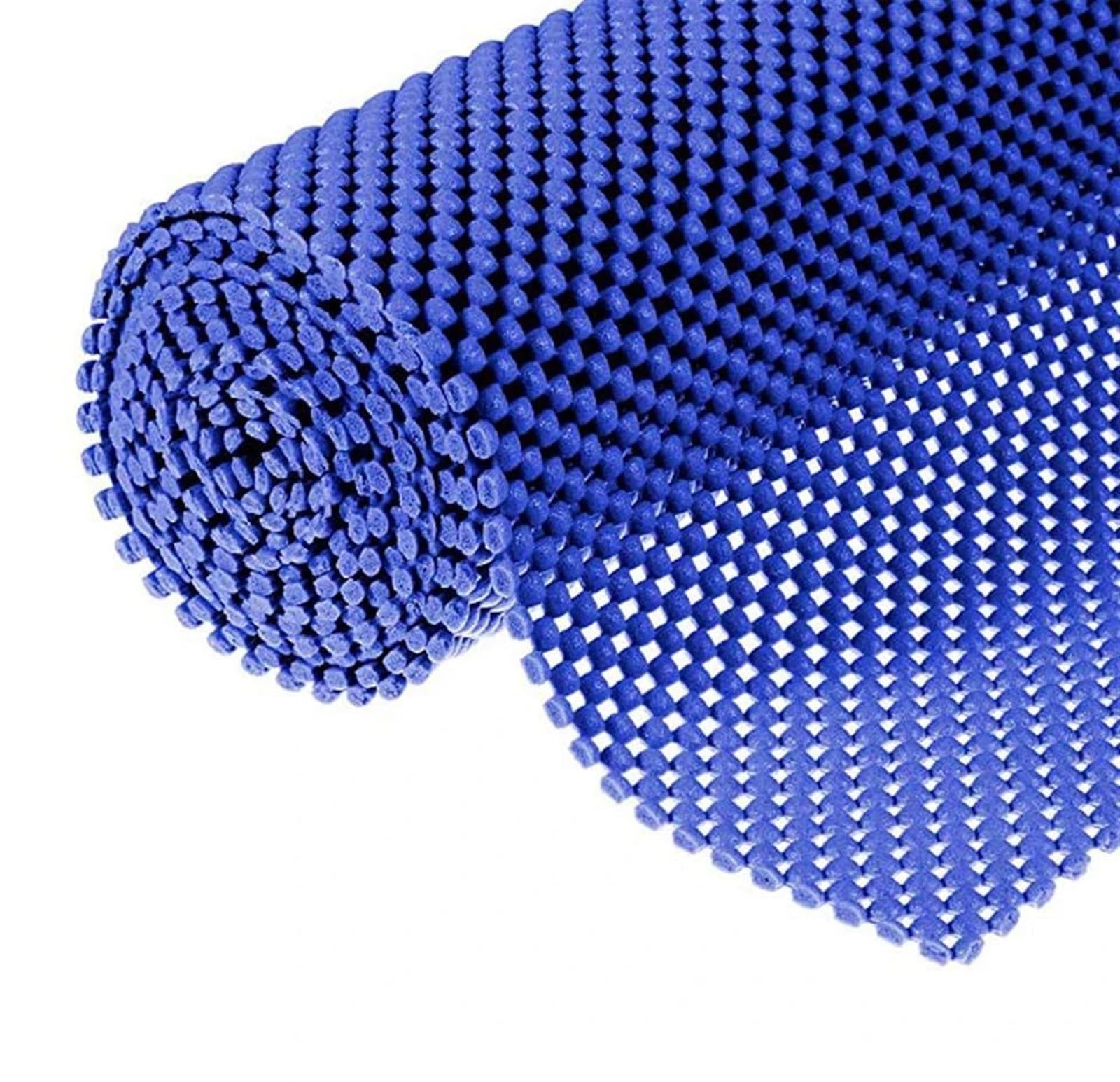 Base antideslizante para alfombra, 2 unidades, PVC no adhesiva, alfombrilla de agarre para armarios de cocina y estantes de alambre, patrón de cuadrícula azul, 200 x 30 cm.