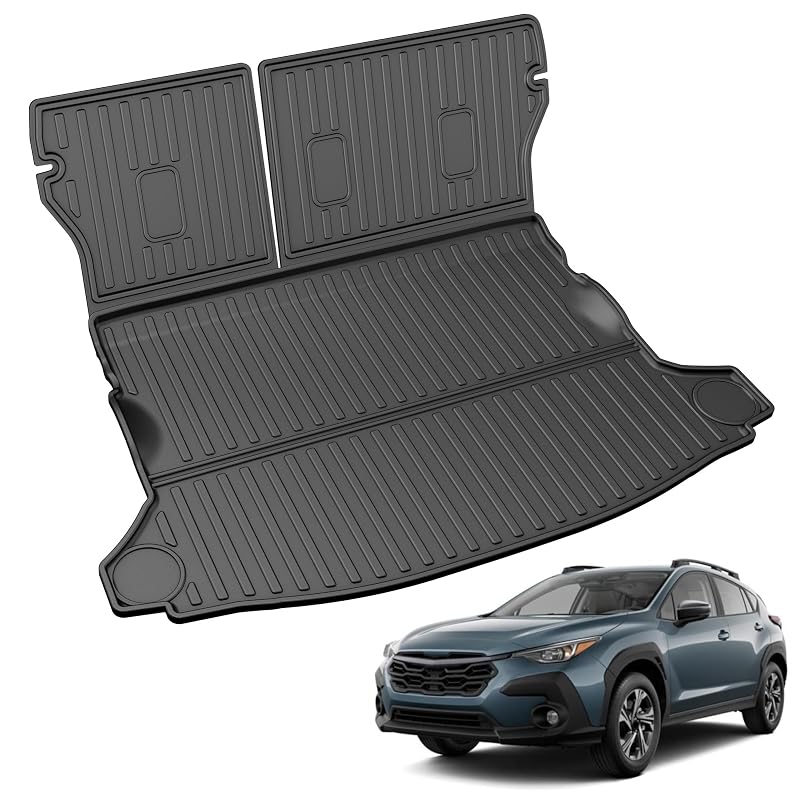 Forro de Porta-Malas com Capa para Encosto AOMSAZTO para Subaru Crosstrek e Impreza 2024–2026, TPE, Preto, Kit com 4 peças