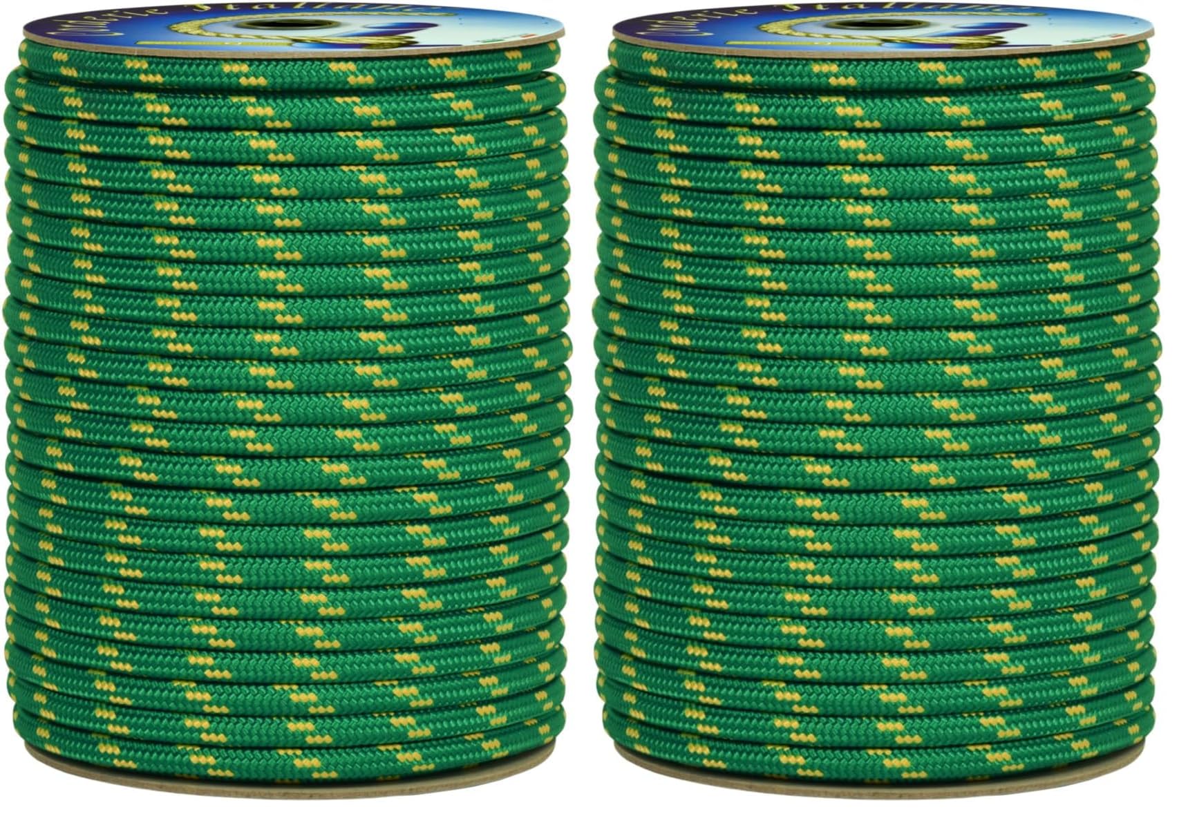 006003885 Treccia corit verde, 12 mm - 20 mt, Corda intrecciata multiuso resistente ai raggi U.V. e all'abrasione, per attività all'aperto, giardino, mare, guinzagli e fai da te, rottura 1540 kg