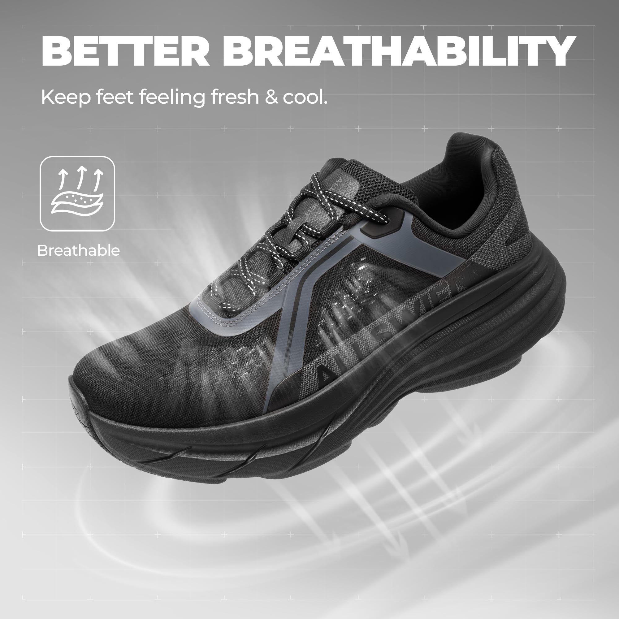 ALLSWIFIT Scarpe da passeggio da uomo con cuscino leggero da corsa e tennis, antiscivolo, comode, jogging, allenamento, palestra, atletica, traspirante, ActiveAiry, scarpe da ginnastica alla moda