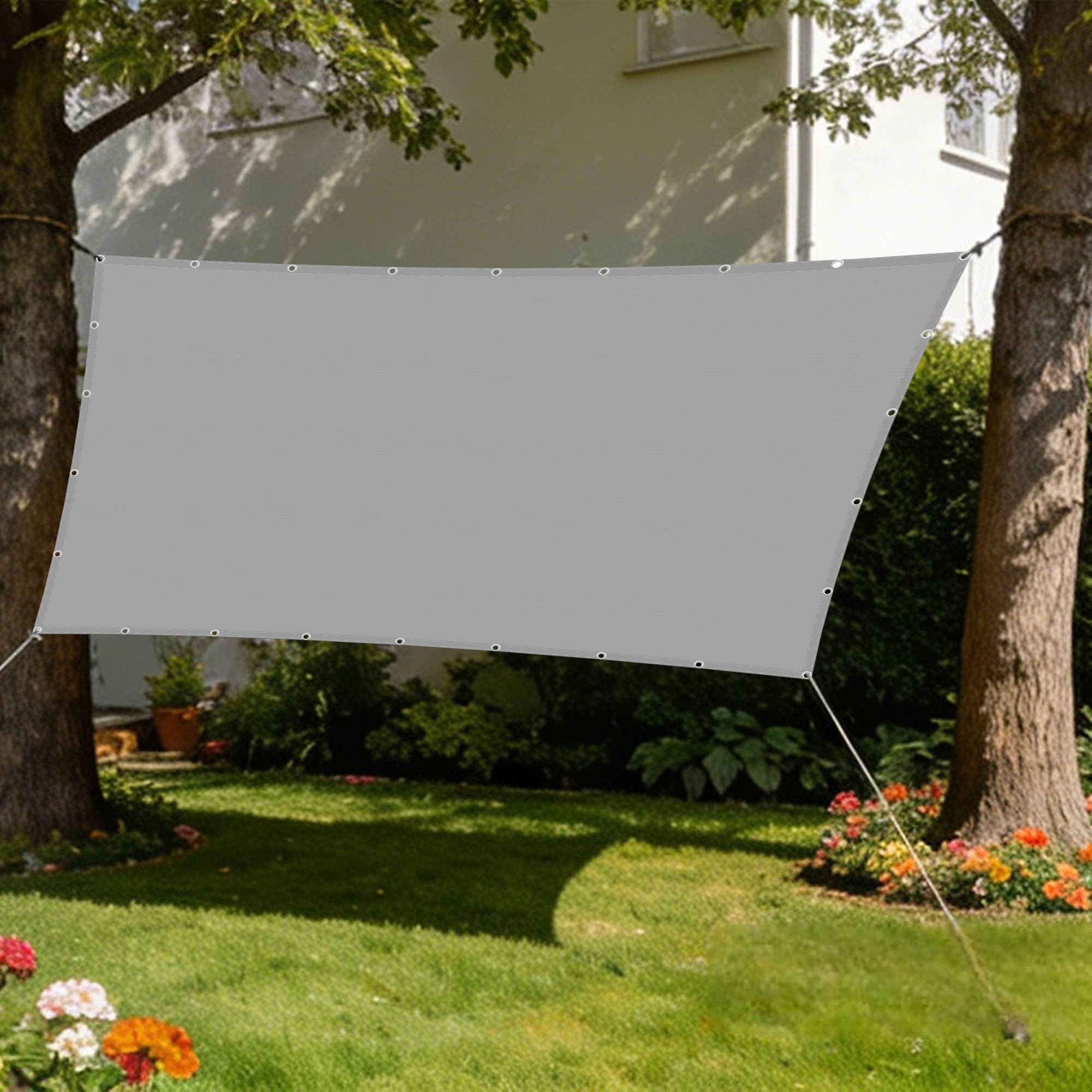 Voile d'ombrage pour terrasse gris clair 1x6 m antidéchirure