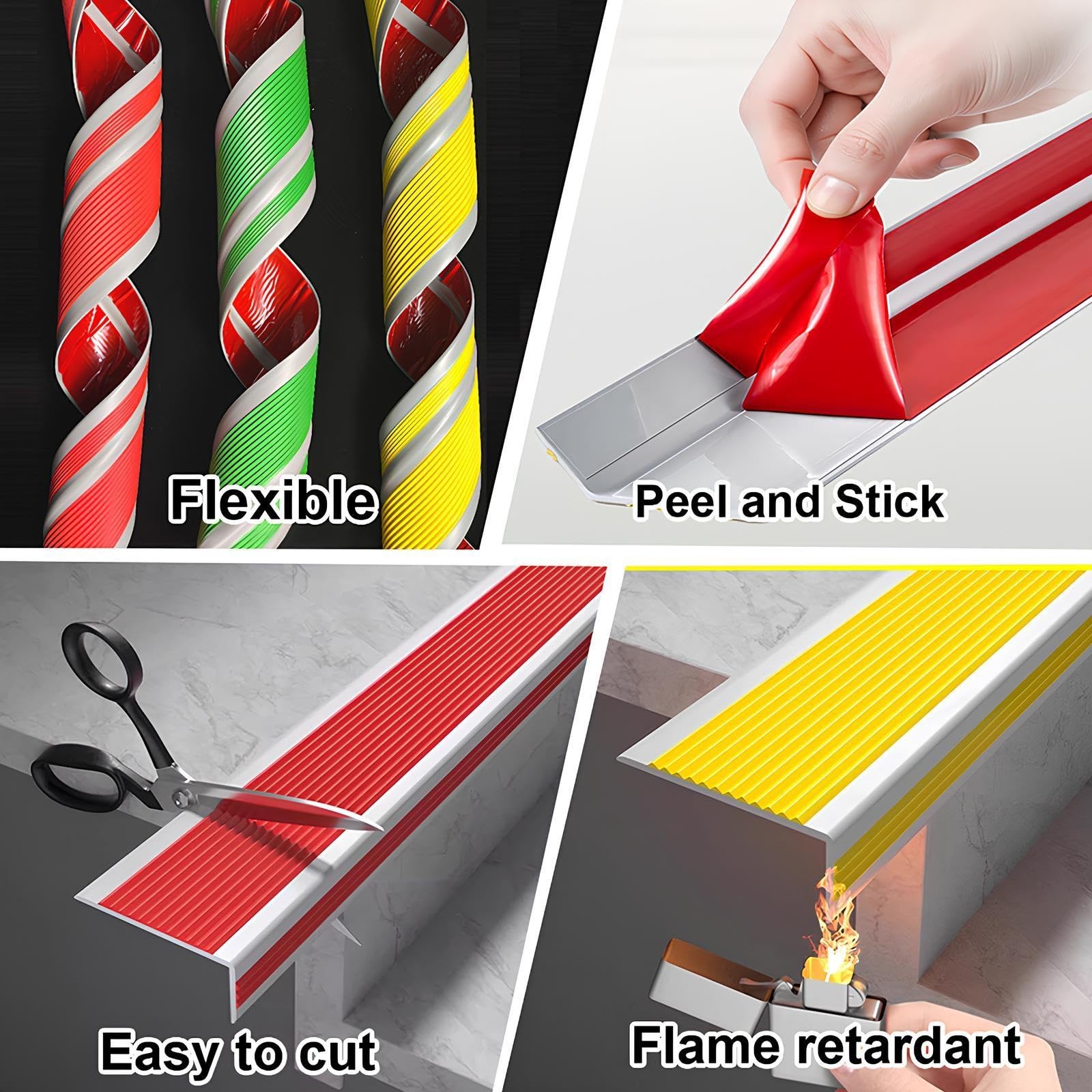 1m-10m Profilo Per Bordi Scale In PVC Autoadesivo Per Interni Ed Esterni