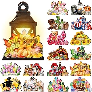 20 Pcs Interchangeable Seasonal Table Decoration Halloween Thanksgiving ...