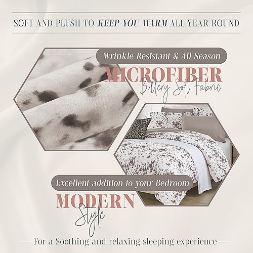 Miniatura 6 de Elegant Comfort Juego de edredón reversible de 10 piezas, estampado de teñido anudado, almohada decorativa y sábana bajera con bolsillos