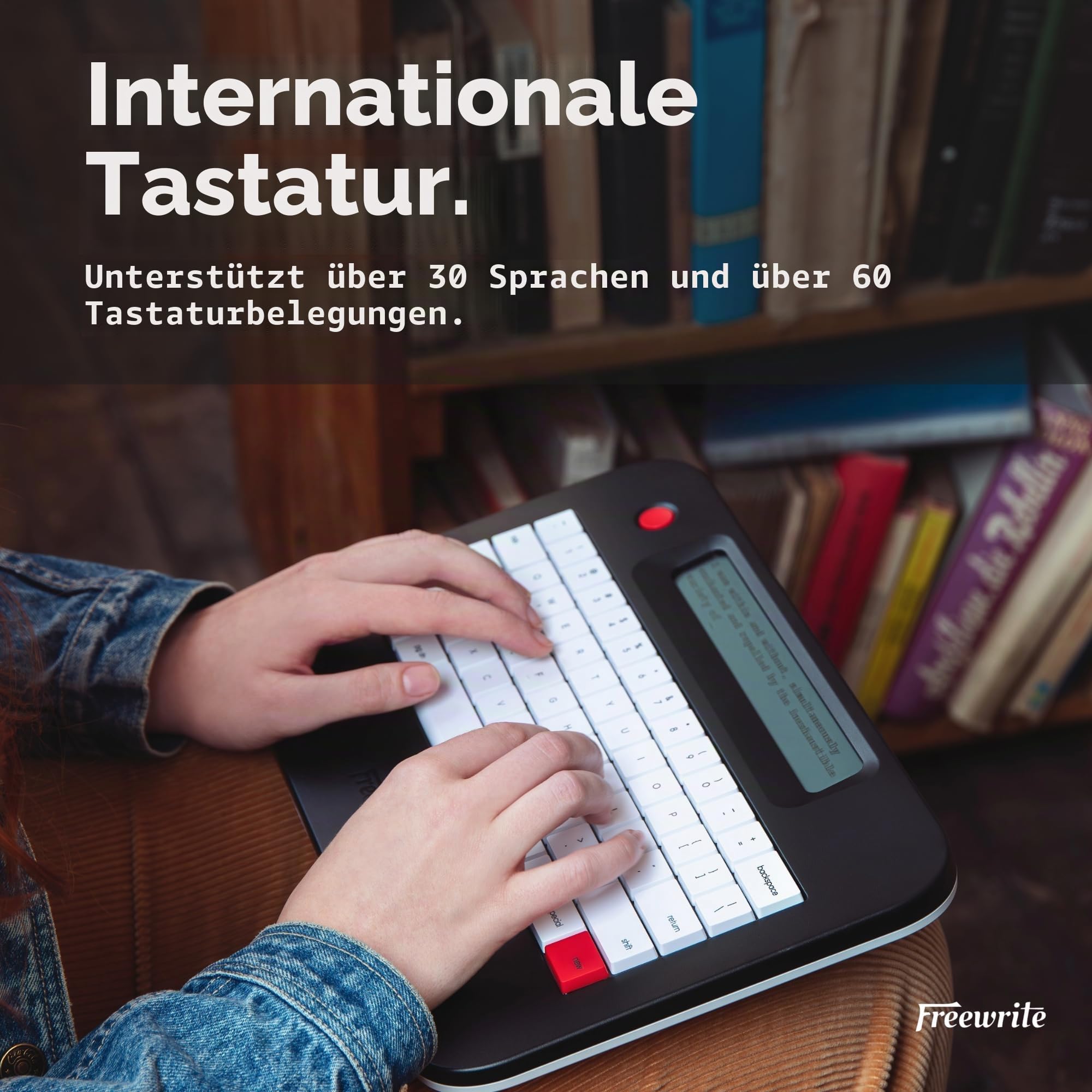 Freewrite Alpha | Tragbare digitale Schreibmaschine mit LCD-Display, langer Akkulaufzeit und Wi-Fi-Backup für Schreiber, ablenkungsfreies Textverarbeitungsgerät, elektronische Schreibmaschine mit