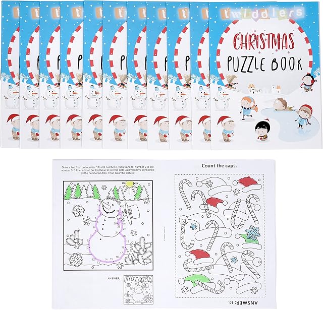THE TWIDDLERS 36 Mini Christmas Puzzle Books - Great for Stocking & Party Bag Fillers, Favours & Prizes