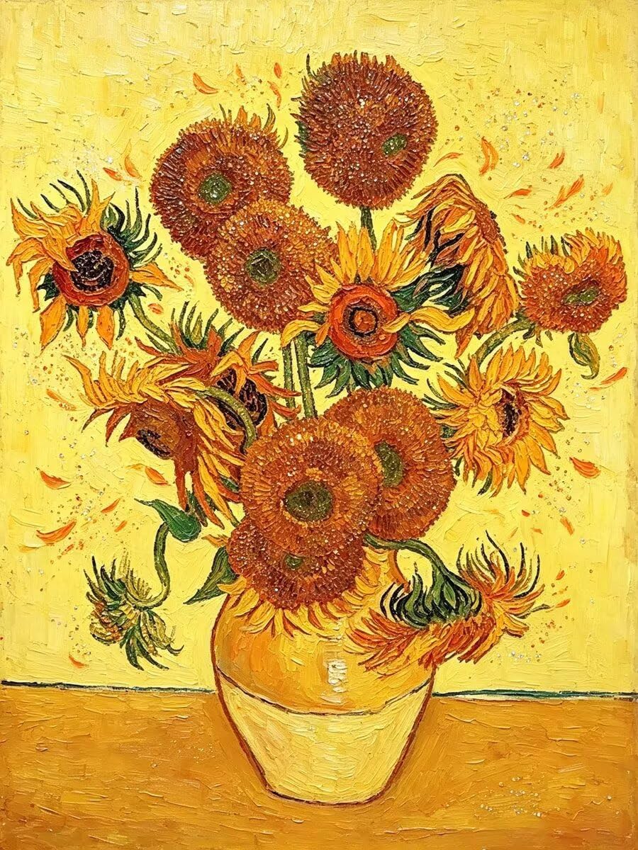 5D Diamond Painting Erwachsene Sonnenblume Eckige Steine 60x80-1142