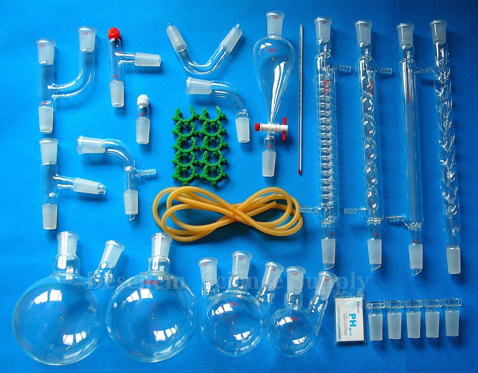 24/40 Organic Laboratory Glassware Kit 45 PCS Lab Set Unit