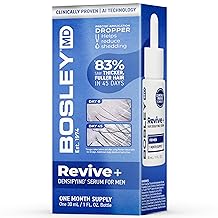 Bosley Revive+ Densifying Serum for Men   Drug-Free Hair Regrowth Treatment   Biotin, Saw Palmetto, Pumpkin Seed, Y100 Botanical Compound   Thicker, Fuller Hair in 45 Days   1 Month Supply