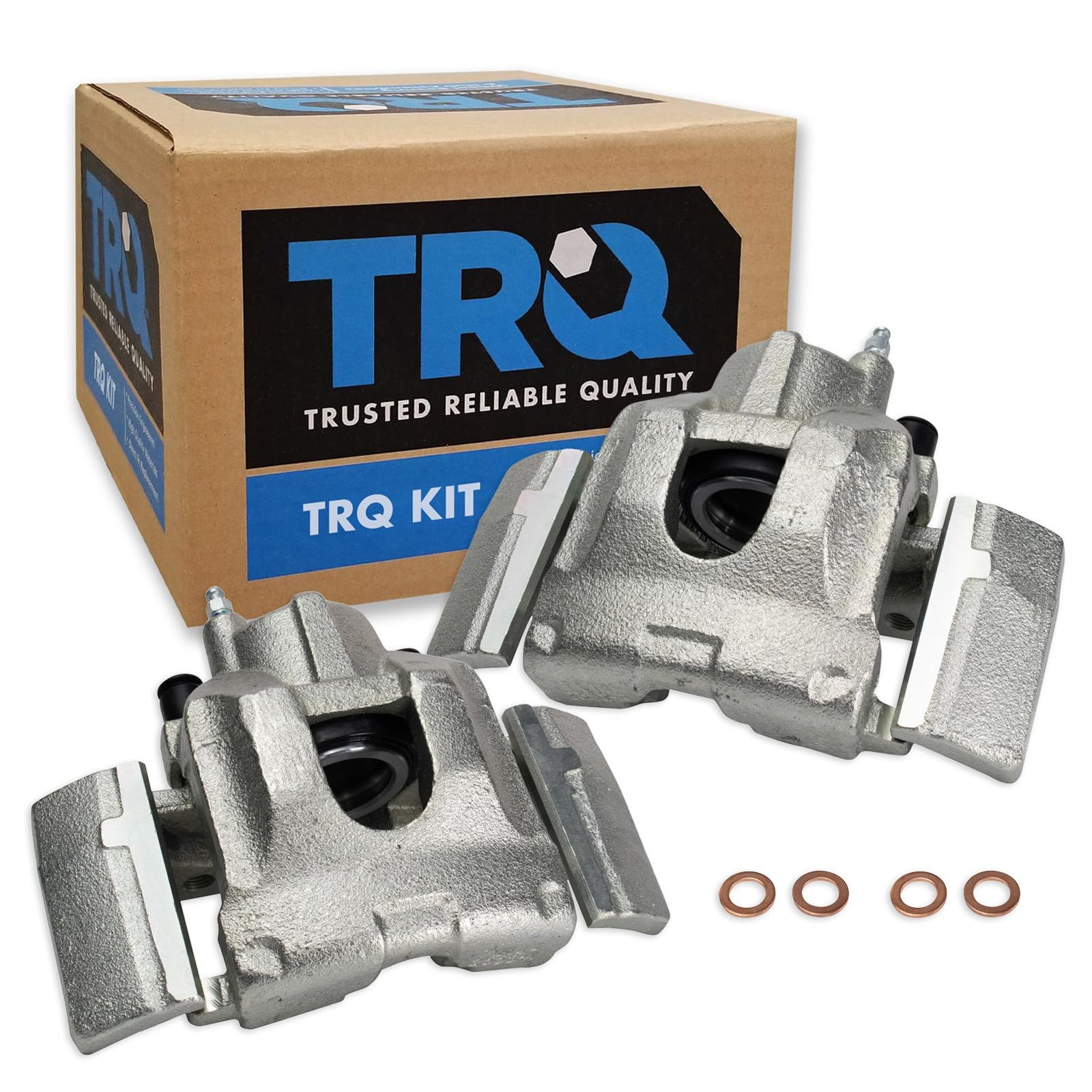 TRQ Rear Brake Caliper Set Caliper Brackets Hardware
