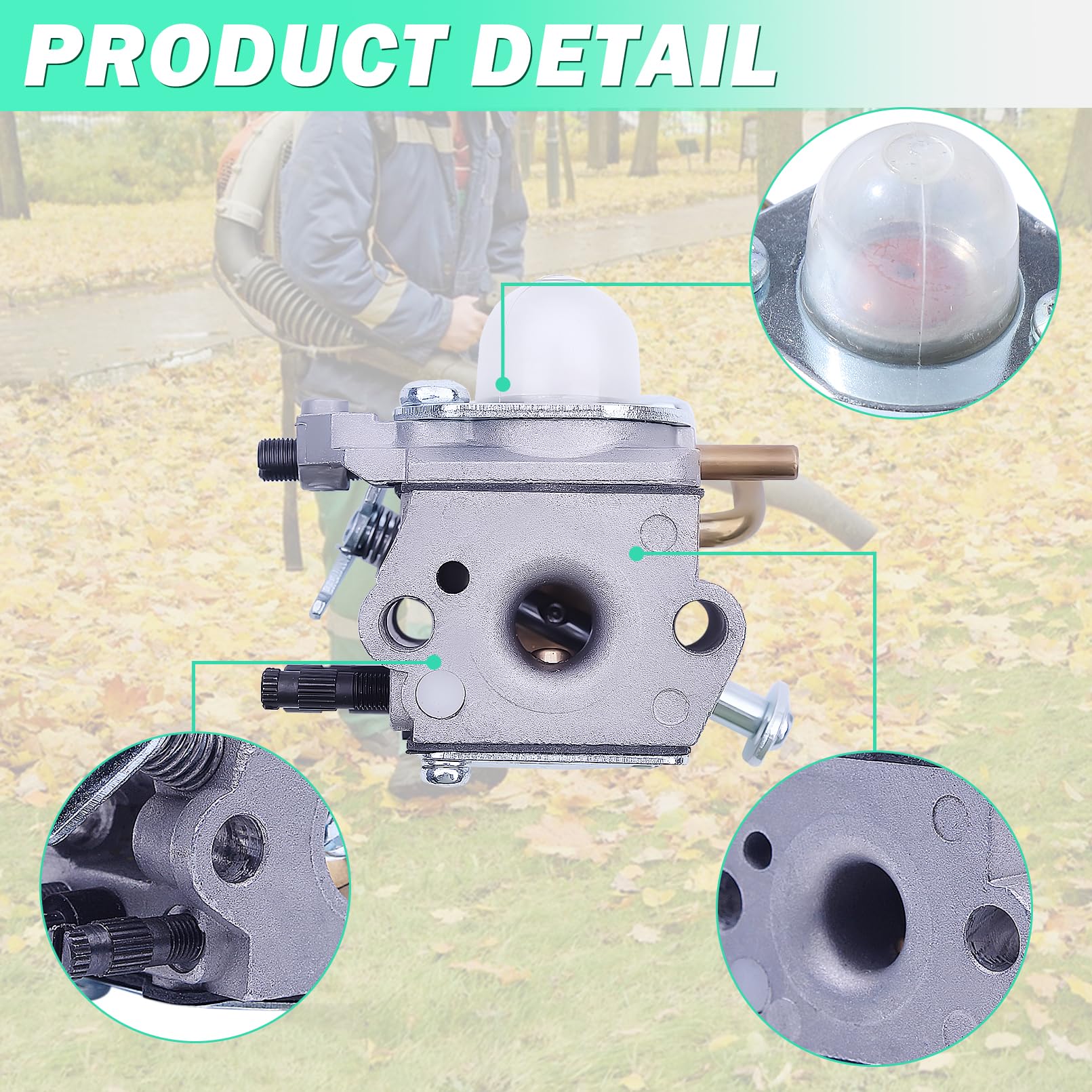 Kit Carburateur C1U-K42 Pour Souffleur Echo PB200, PB1000, PB2100, PB-2150 Et Broyeur ES-2100 – Pièce Rechange Métal - 5
