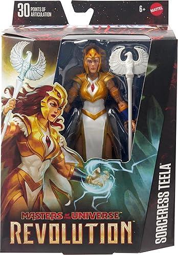 Miniatura 5 de Masters of the Universe: Revolution Masterverse Figura de acción y accesorios, Sorceress Teela Deluxe MOTU coleccionable con 30 articulaciones, 7