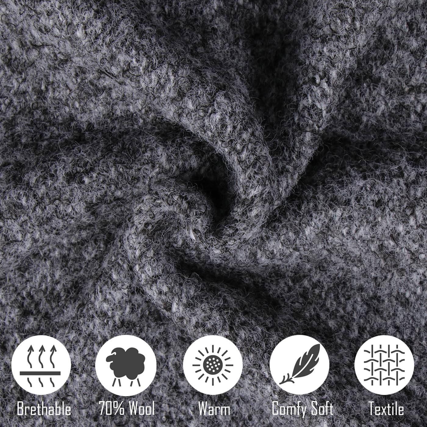 BCHRTOIP Ladies Cashmere Slouchy Knit Beanie Hat for Women Soft Warm Winter Hat Knitted Slouchy Skull Beanies Grey