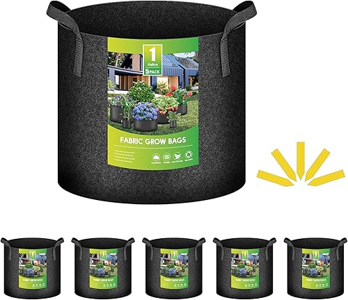 Vista 117 de iPower Grow Bags – Contenedor con aireación de tela no tejida gruesa, con asas de correa para plantas y macetas de jardín. Beige Bronceado