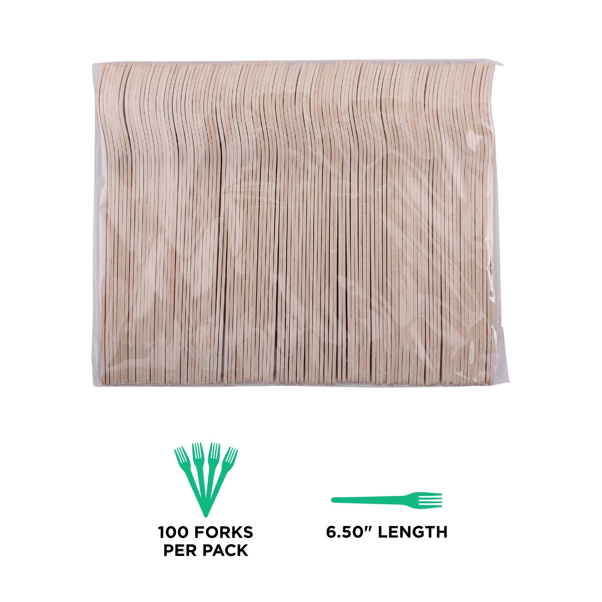 Eco-Products - Forchette in legno rinnovabili e compostabili, 16,5 cm, confezione da 1000, forchette in legno certificata FSC, adatte per cibi caldi e freddi, modellate nel manico per una migliore