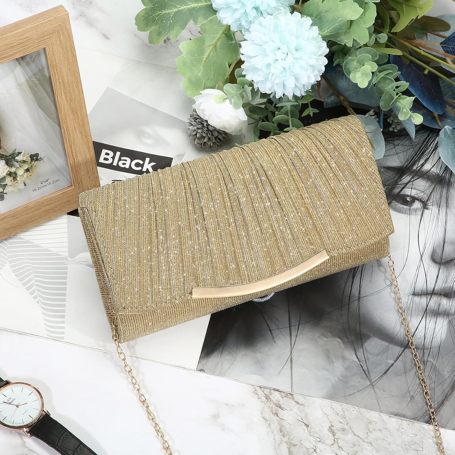 UBAYMAX Evening Bag Clutch Purses for Women Lady Girl Handbags Crossbody Bag Wedding Bag for Prom Party Wedding Engagement | Wedding Bag, for Prom Party, Wedding, Engagement - Image 6