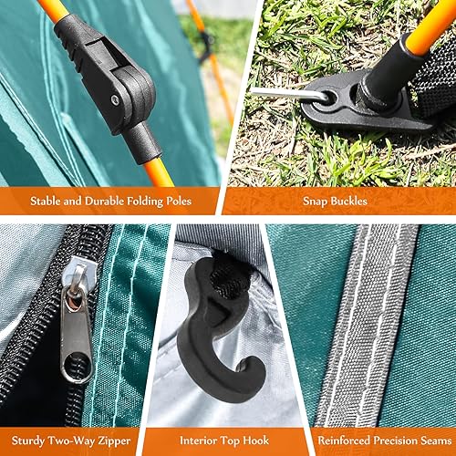 Miniatura 8 de FUNANASUN Tienda de campaña para 2-3 personas, tienda de campaña automática instantánea para camping, fácil y rápida, tienda de campaña impermeable,