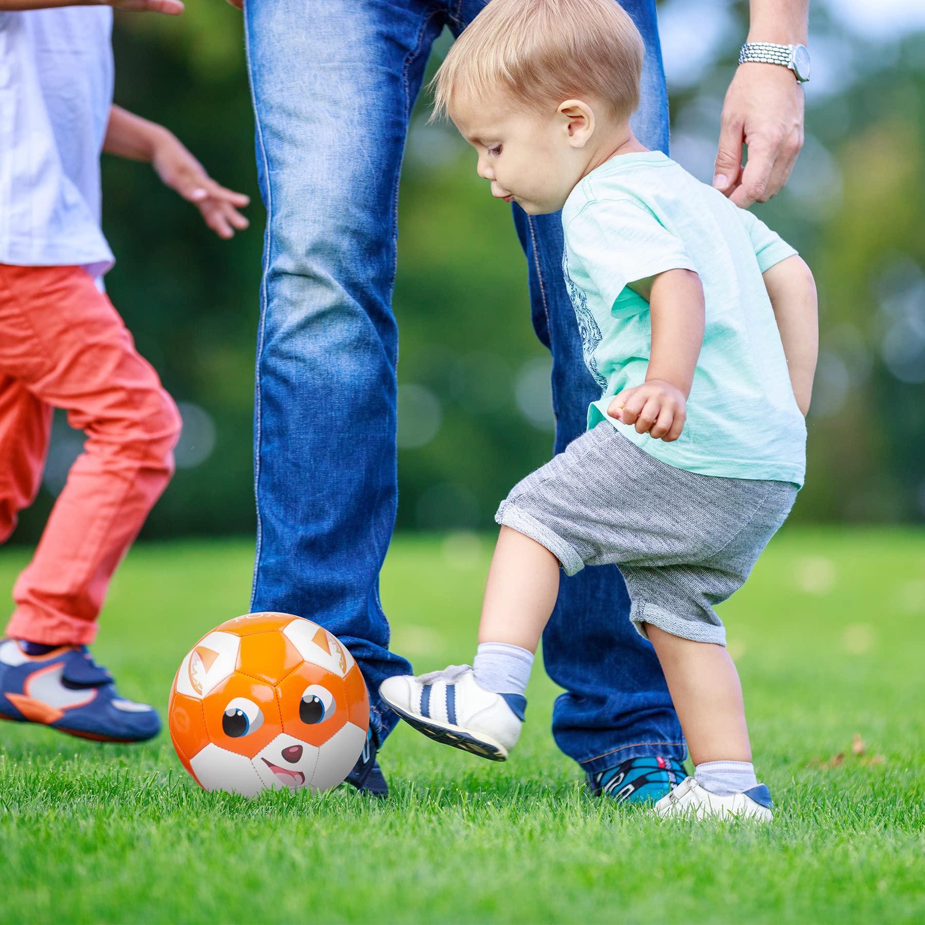 INPODAK Balon Futbol niños,Talla 2 Balon Futbol para niños de 1 a 6 años,Balón con Bomba Manual,Balones pequeños para Juegos en Interior,Exterior y jardín,Regalos Futbol niño