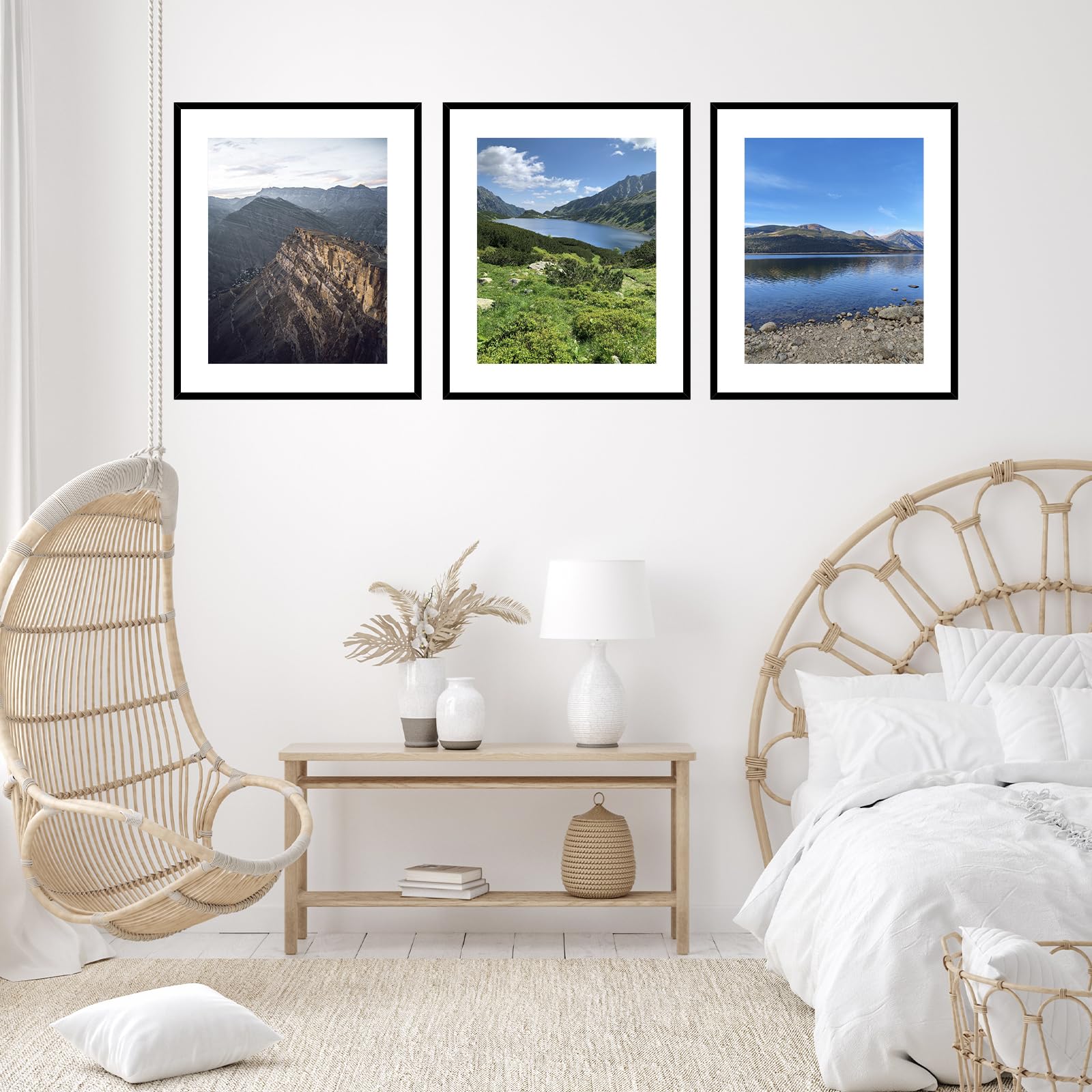 JCJMY Cornice portafoto 24 x 30 cm con tappetino 50 x 61 cm, foto 20 x 24 con passepartout o 24 x 30 senza tappetino, da appendere alla parete, cornice grande per poster da 61 x 76 cm con plexiglass