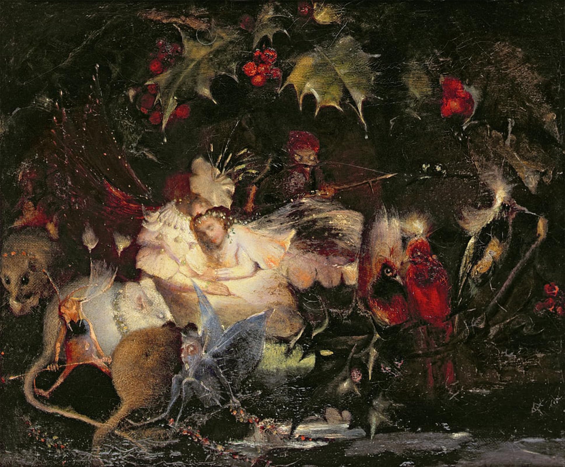 HRJUBWREE Oil Painting Prints on Canvas Painting Picture the Bower by Anster Fitzgerald Artwork Canvas Prints for Office Decor 60x90cm