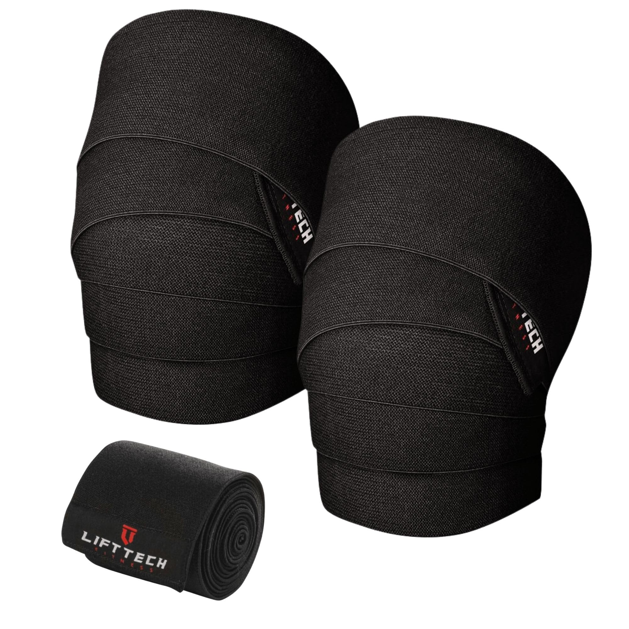 Unisex Adult Pro Knee Wraps - Black, Size 72-Inch
