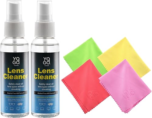 Miniatura 5 de Limpiador de lentes en aerosol 2 2oz limpiador de lentes, con 5 paños de microfibra, sin amoníaco y rayas, seguro para gafas y electrónicos