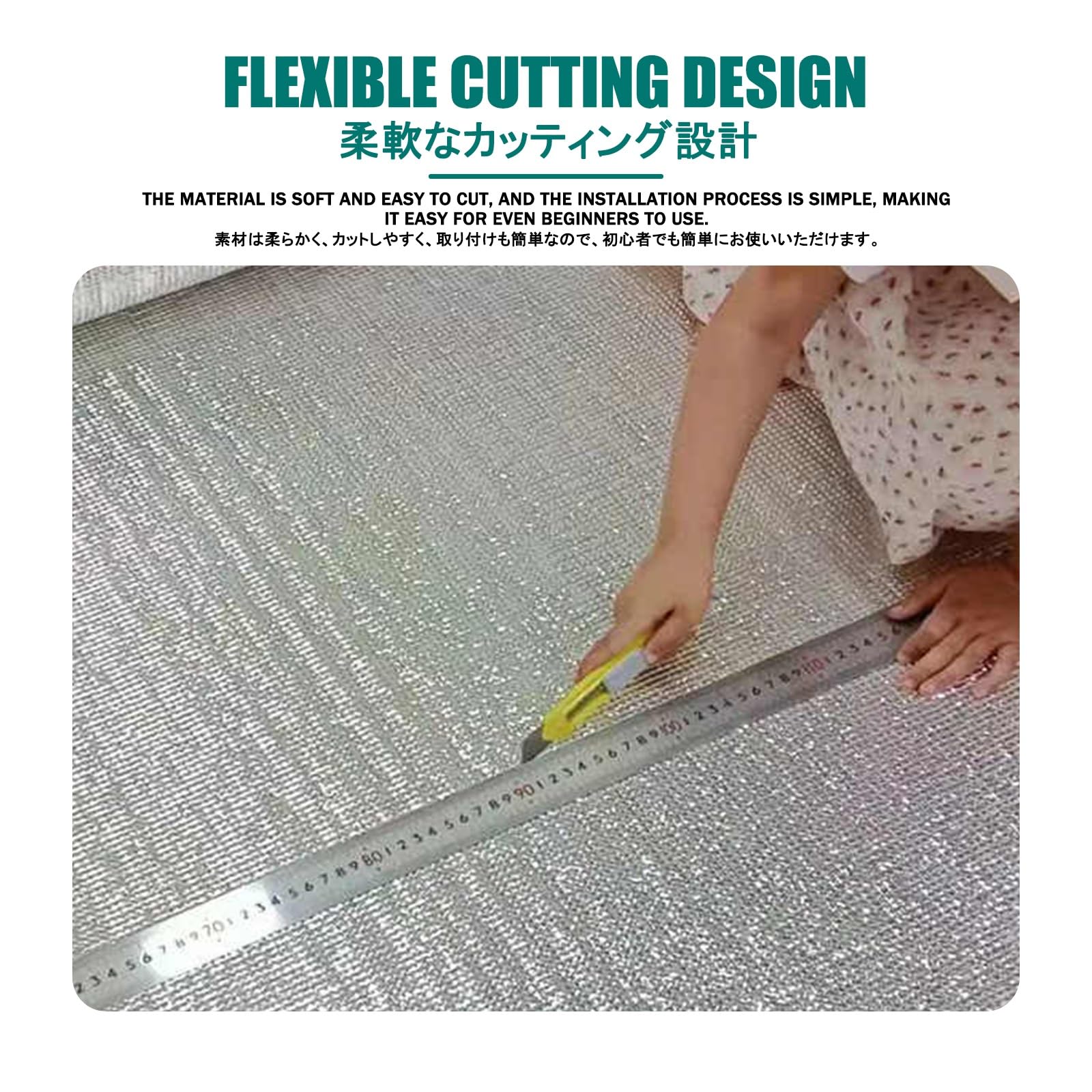 Pannelli Riflettenti Termosifoni Rotolo，Isolante Termico Riflettente A Doppio Strato，Può essere tagliato per adattarsi a soffitte, tetti e garage.(400CM/157.5IN,0.5CM/0.2IN)